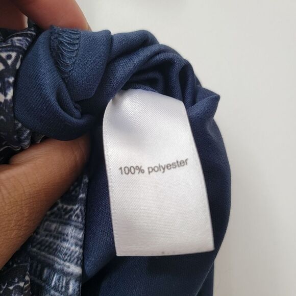 MAURICES Maxi Skirt Blue Ombre Diamond Print Chiffon Pull On Size Medium - Picture 5 of 10